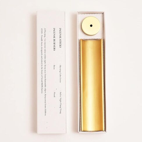 حامل بخور نحاسي من ATHIS-Seoul، مبخرة جمالية مع صائد رماد (5.5 بوصة) - صينية أنيقة للتأمل واليوجا وجلسات السبا in Kuwait