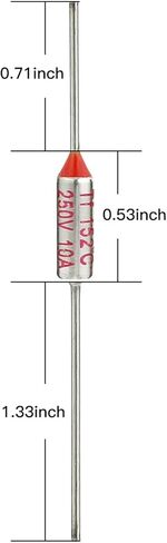 الصمامات الحرارية 152C 10 قطع، Yetaida 152 درجة مئوية محدد القطع الحراري 10 أمبير 250 فولت، مجموعة متنوعة من الصمامات الحرارية للأجهزة المنزلية الكهربائية، جزء استبدال المعدات الصناعية الكهربائية in Kuwait