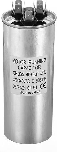 PATIKIL 45+5uF ±5% 45/5MDF 370/440V AC Fan Start Capacitor, CBB65 Circular Dual Run Capacitor for AC Motor Run Air Conditioner Cool Heat Pump Condenser Straight in Saudi Arabia