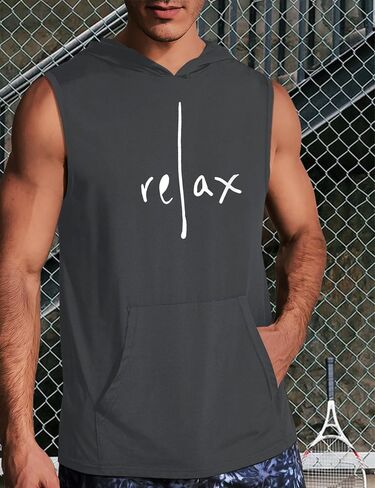 Shallmu Men's Tank Tops Sleeveless Hoodies Shirts Workout Muscle Tank Top Graphic Gym Bodybuilding Hoodie Tank Top in Saudi Arabia