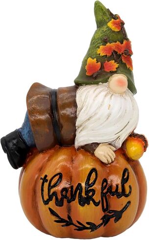 Resin Fall Pumpkin Figurine, Thanksgiving Gnomes Decorations Autumn Pumpkin with Squirrel Fall Decorations for Home Tabletop Perfect for Thanksgiving and Harvest Indoor Outdoor Celebrations in Saudi Arabia