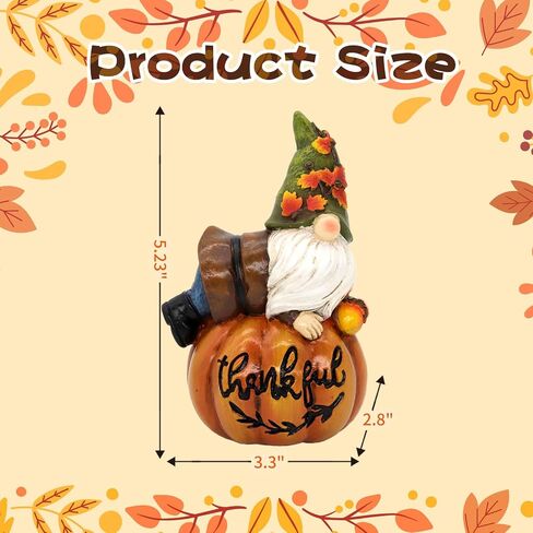Resin Fall Pumpkin Figurine, Thanksgiving Gnomes Decorations Autumn Pumpkin with Squirrel Fall Decorations for Home Tabletop Perfect for Thanksgiving and Harvest Indoor Outdoor Celebrations in Saudi Arabia