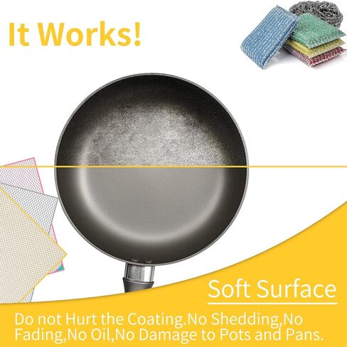 6 قطع شبكة غسيل الأطباق، قماش شبكي مبتكر، ممسحة أطباق مقاومة للخدش للغاية لغسل الأطباق، 100% بدون رائحة/تجفيف سريع، منظف مثالي، إسفنجات أطباق لغسل الأطباق أصفر/وردي/رمادي in Kuwait