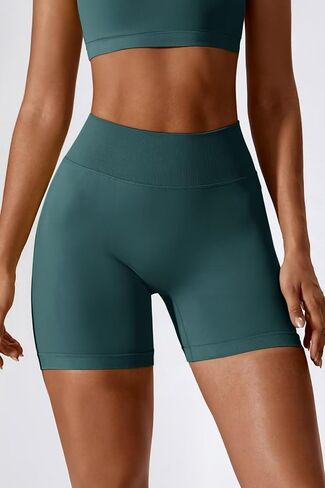 Vertvie Womens Workout Shorts 5" Scrunch Butt Gym Shorts V Back High Waisted Tummy Control Yoga Biker Volleyball Booty Shorts in Saudi Arabia
