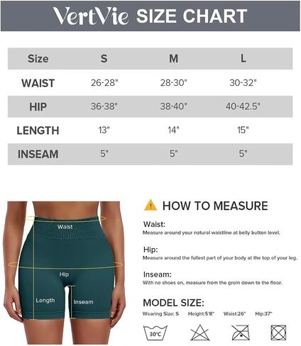 Vertvie Womens Workout Shorts 5" Scrunch Butt Gym Shorts V Back High Waisted Tummy Control Yoga Biker Volleyball Booty Shorts in Saudi Arabia
