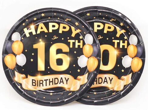 40th Birthday Plates Black and Pink Dessert, Buffet, Cake, Lunch, Dinner Plates for 40th Birthday Decorations Party Supplies, Happy 40th Birthday! 50 Count, 9" Plate Design for 40th Birthday Party in Saudi Arabia