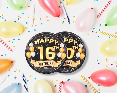 40th Birthday Plates Black and Pink Dessert, Buffet, Cake, Lunch, Dinner Plates for 40th Birthday Decorations Party Supplies, Happy 40th Birthday! 50 Count, 9" Plate Design for 40th Birthday Party in Saudi Arabia