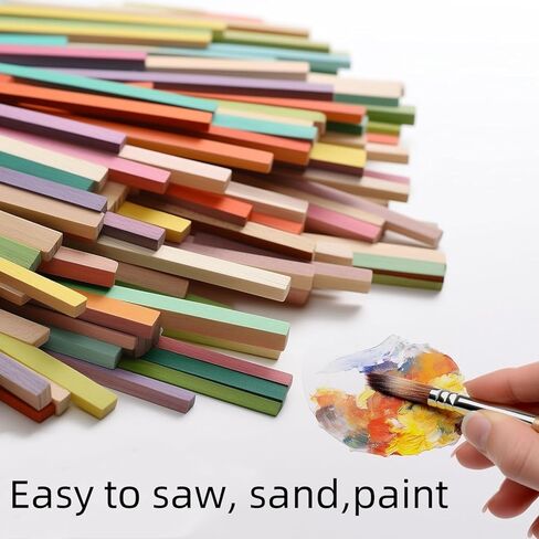 عبوة من 50 قضبان أوتاد مربعة غير مكتملة من الخشب العصي الخشبية مربعة من الخشب الصلب الطبيعي للأعمال اليدوية، مشاريع اصنعها بنفسك ليتم صنفرة وصبغها in Kuwait