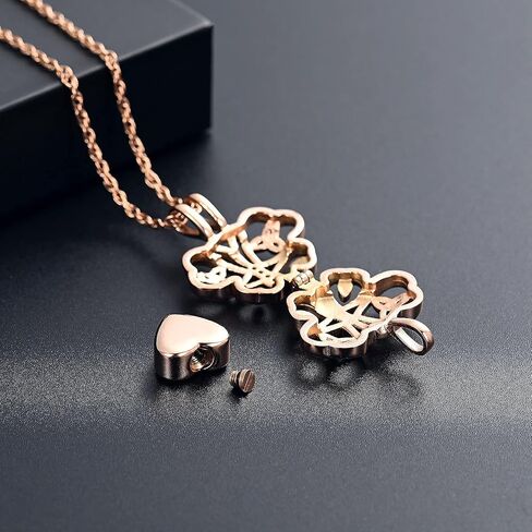 Butterfly Urn Necklace For Ashes With Heart Mini Holder Cremation Necklack Butterfly Necklace Cremation Jewelry For Ashes Necklace For Human Ashes Memorial Jewelry of Loved Ones in Saudi Arabia