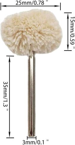 3 مللي متر (1/8 بوصة) مقبض إطارات لامعة عجلات تلميع الصوف قليلا لينة هواة حزام (استيك) ساعة مجوهرات البولندية أدوات دوارة ملحقات مغزل (20 قطعة) in Kuwait