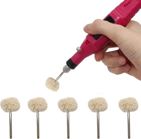 3 مللي متر (1/8 بوصة) مقبض إطارات لامعة عجلات تلميع الصوف قليلا لينة هواة حزام (استيك) ساعة مجوهرات البولندية أدوات دوارة ملحقات مغزل (20 قطعة) in Kuwait