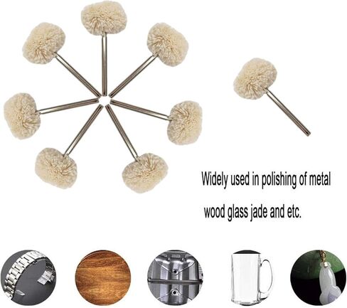 3 مللي متر (1/8 بوصة) مقبض إطارات لامعة عجلات تلميع الصوف قليلا لينة هواة حزام (استيك) ساعة مجوهرات البولندية أدوات دوارة ملحقات مغزل (20 قطعة) in Kuwait