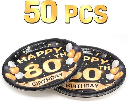 40th Birthday Plates Black and Pink Dessert, Buffet, Cake, Lunch, Dinner Plates for 40th Birthday Decorations Party Supplies, Happy 40th Birthday! 50 Count, 9" Plate Design for 40th Birthday Party in Saudi Arabia