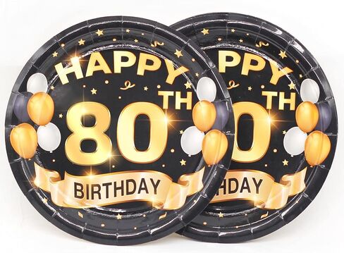 40th Birthday Plates Black and Pink Dessert, Buffet, Cake, Lunch, Dinner Plates for 40th Birthday Decorations Party Supplies, Happy 40th Birthday! 50 Count, 9" Plate Design for 40th Birthday Party in Saudi Arabia