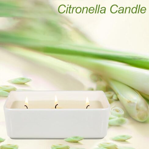 شموع سينتوريني السترونيلا في الهواء الطلق 10 أوقية، 3 شموع السترونيلا كبيرة للفناء، شموع الصيف للمنزل المعطرة شموع شمع الصويا الطبيعية للفناء الخلفي والتخييم والحديقة في الهواء الطلق في الأماكن المغلقة in Kuwait