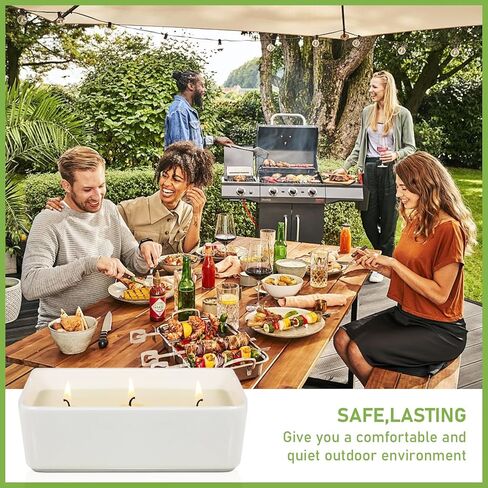 شموع سينتوريني السترونيلا في الهواء الطلق 10 أوقية، 3 شموع السترونيلا كبيرة للفناء، شموع الصيف للمنزل المعطرة شموع شمع الصويا الطبيعية للفناء الخلفي والتخييم والحديقة في الهواء الطلق في الأماكن المغلقة in Kuwait