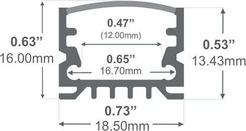 LEDPROFILES 5-pack 8ft (2.4Meter) Spotless LED Aluminum Channel with Frosted Flat Diffuser, End Caps and Mounting Accessories - 961 Series - LED Profile Extrusion Upto 16mm/0.63" wide LED Strip Lights in Saudi Arabia