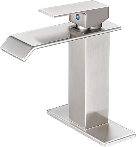 BWE Brushed Gold Bathroom Faucet Waterfall Modern Bathroom Sink Faucet One Hole Single Handle Vanity Faucet Basin Sink Faucet Tap for RV Lavatory in Saudi Arabia