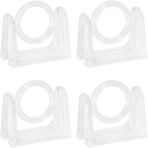 Curtain Rods 4pcs 360° Rotating Ring Curtain Rod Brackets Self Tension Rod Curtain Rod Holders Curtain Pole Wall Brackets Towel Rod Hooks Hangers Hooks in Saudi Arabia