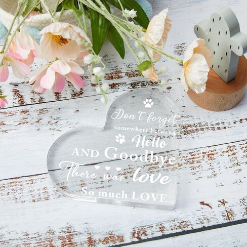 Sympathy Gift for Loss of Dog Pet Heart Acrylic Sign for Table Desk Decor Memorial Keepsake Dog Bereavement Gifts Remembrance Gifts for Loss of Loved One Pet Loss Gifts in Kuwait