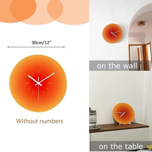 Blue Sunset Modern Wall Clock Silent Battery Operated Large Size Decorative Wall Clock Home for Living Room Decoration (Blue) in Saudi Arabia