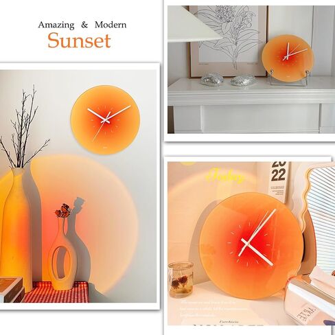 Blue Sunset Modern Wall Clock Silent Battery Operated Large Size Decorative Wall Clock Home for Living Room Decoration (Blue) in Saudi Arabia