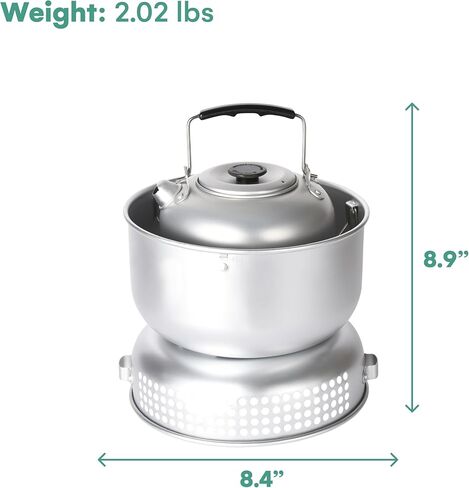 اوتليري مجموعة اواني طهي للتخييم - اواني ومقالي تخييم متينة 6.7 انش للتخييم في الهواء الطلق والمشي لمسافات طويلة والنزهات - معدات طبخ خفيفة الوزن وسهلة التنظيف - ضرورية للتخييم للطبخ على النار in Kuwait