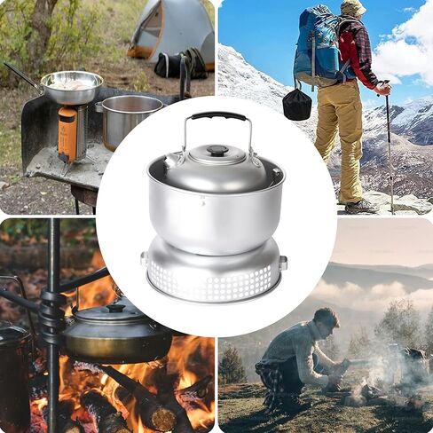 اوتليري مجموعة اواني طهي للتخييم - اواني ومقالي تخييم متينة 6.7 انش للتخييم في الهواء الطلق والمشي لمسافات طويلة والنزهات - معدات طبخ خفيفة الوزن وسهلة التنظيف - ضرورية للتخييم للطبخ على النار in Kuwait
