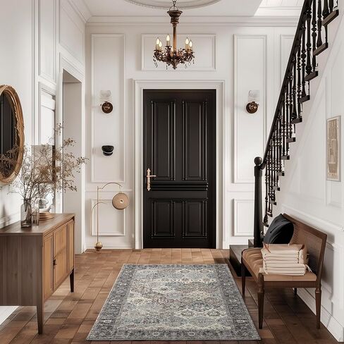 EVERGRACE Moroccan Area Rug 3x5, Soft Fuzzy Boho Faux Wool Rugs Washable Anti Slip Small Carpet Rug for Entryway Bedroom Living Room Hallway Kitchen Dining Room and Laundry Room, Cream in Kuwait