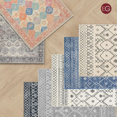 EVERGRACE Moroccan Area Rug 3x5, Soft Fuzzy Boho Faux Wool Rugs Washable Anti Slip Small Carpet Rug for Entryway Bedroom Living Room Hallway Kitchen Dining Room and Laundry Room, Cream in Kuwait