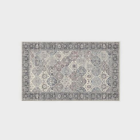 EVERGRACE Moroccan Area Rug 3x5, Soft Fuzzy Boho Faux Wool Rugs Washable Anti Slip Small Carpet Rug for Entryway Bedroom Living Room Hallway Kitchen Dining Room and Laundry Room, Cream in Kuwait