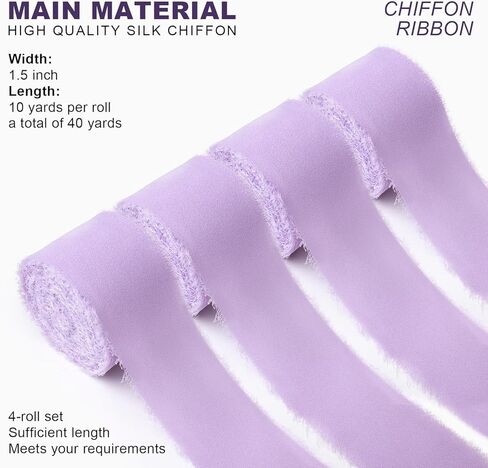 Peach Fringe Chiffon Silk Ribbon 1-1/2 Inch x 40Yd Peachpuff Ribbons Set Handmade Frayed Fabric Ribbon Boho Cloth Ribbon for Wedding Invitation Bridal Bouquet Gift Wrapping DIY Crafts in Kuwait