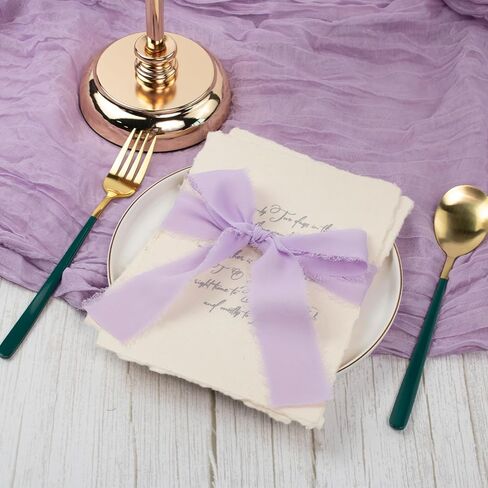 Peach Fringe Chiffon Silk Ribbon 1-1/2 Inch x 40Yd Peachpuff Ribbons Set Handmade Frayed Fabric Ribbon Boho Cloth Ribbon for Wedding Invitation Bridal Bouquet Gift Wrapping DIY Crafts in Kuwait