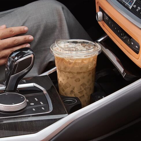 ELEGANT DISPOSABLES 24 oz. Clear Cups with Straw less Sip-Lids, PET Crystal Clear Disposable 24 oz Plastic Coffee Cups with Lids [50 Sets] in Saudi Arabia