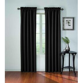 ECLIPSE Corinne Modern Blackout Thermal Rod Pocket Window Curtain for Bedroom or Living Room (1 Panel), 42" x 63", Grey
