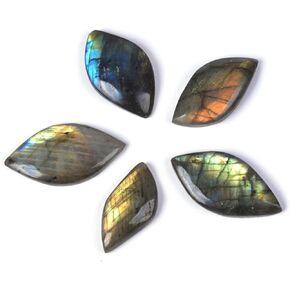 Justinstones Natural Labradorite Gemstone Healing Crystal Puffy Heart Pocket Stone Gem for Wrapping (Pack of 5) Various Sizes in Kuwait