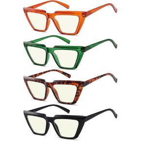 Eyekepper 4-pack Reading Glasses Blue Light Blocking Women Cat Eye Readers