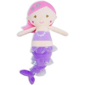 June Garden 16.5" Sparkly Mermaid Aurelia - Soft Plush Stuffed Mermaid Doll Gift for Toddler Girls
