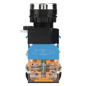 YWBL-WH Self Locking Push Button Switch Latching Push Button Switch with LED Light 22MM Mount LA38-11DNZS(LA38-11DS) 220V/380V 10A