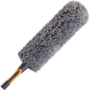 Microfiber Feather Duster // Flexible Feather Duster Brush Head with Hand-Grip // Fits All Extension Poles with Standard US Acme Thread // Best Flex-and-Stay Feather Duster (Pole Sold Separately)