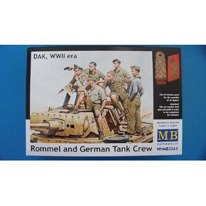Master Box WWII Rommel and German Tank Crew DAK (6) Figure Model Building Kits (1:35 Scale)