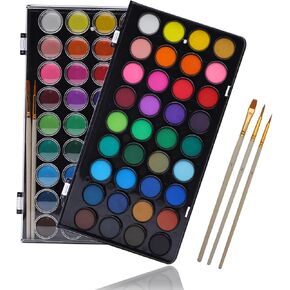 Artecho Watercolor Paint Set, 28 Glitter Metallic Colors, Semi-Moist Pearlescent Water color, Ideal for Beginners and Artists
