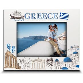 ELLA BUSTA-Greece Picture frame-Wedding, Engaged, Honeymoon, Vacation in Greece symbols Design set-UV Print (5x7 Horizontal)