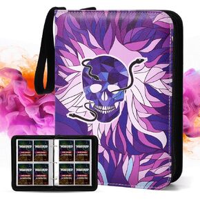 Tombert TCG Cards Binder Compatible with MTG Trading Cards, 400 Cards Capacity, Card Holder Album for PTCG Cards, Baseball Cards (Blue）