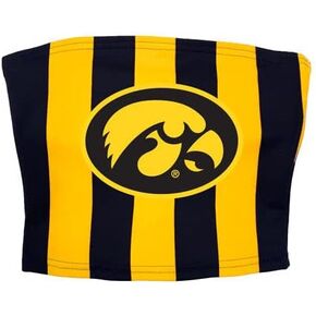 Lojobands Women's Tailgate Outfit College Game Day Striped Tube Top Strapless Top Stripe Crop Top One Size Fits Most