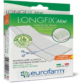 Longfix Aloe - 20 x 3 in -Aloe Vera Extended Length Adhesive Bandage,Customizable Adhesive,Aloe Vera Pad Technology, Pain Relief(1-20 in Roll per Box)