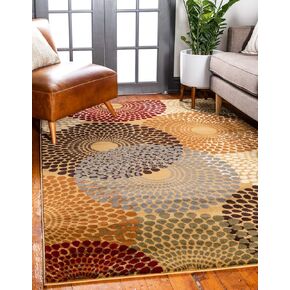Unique Loom Barista Collection Area Rug - Java (5' 3" x 8' Rectangle, Beige/ Black)