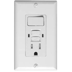 SHADID 15 Amp 125 Volt Tamper-Resistant GFCI Combo Outlet, GFCI Combination Switch and Receptacle, White, 15249-WH