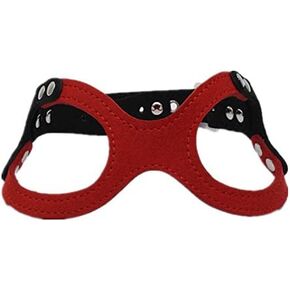 Dogs Kingdom Classic Leather Belt Dog Harness Dog Eyeglass Chest Strap Double-Sided Ultra-Fiber Material Black S