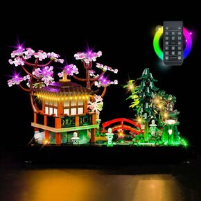 LocoLee RC LED Light Kit for Lego Tranquil Garden 10315 Zen Garden, Remote Control DIY Lighting Set Compatible with Lego Japanese Architecture 10315 Building Set (Lights Only, No Models)
